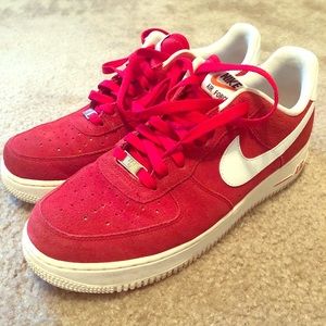 Men’s Air Force 1 Low Red Suede Size 10